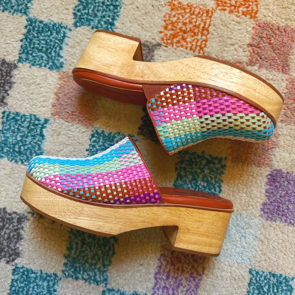 RARE Charlotte Stone Martino Platform Clog in Carnival - Size 8